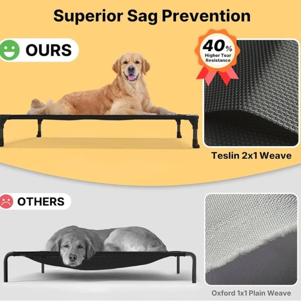 Elevated Black Dog Bed